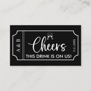 Cartão De Visita Voucher de Bilhete de Bebida Negra