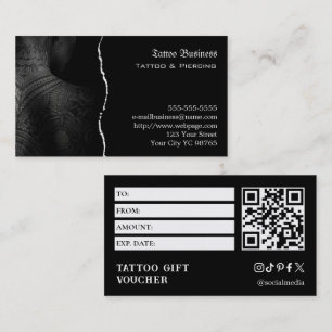 Cartão De Visita Voucher de Presente de Tatuagem