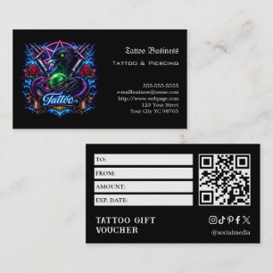 Cartão De Visita Voucher de Presente de Tatuagem