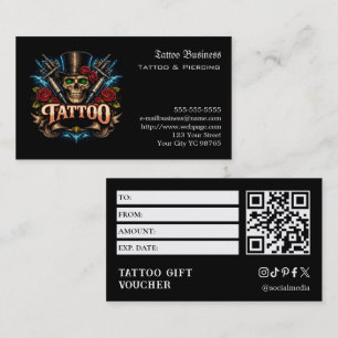 Cartão De Visita Voucher de Presente de Tatuagem