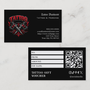 Cartão De Visita Voucher de Presente de Tatuagem