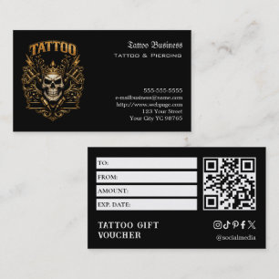 Cartão De Visita Voucher de Presente de Tatuagem