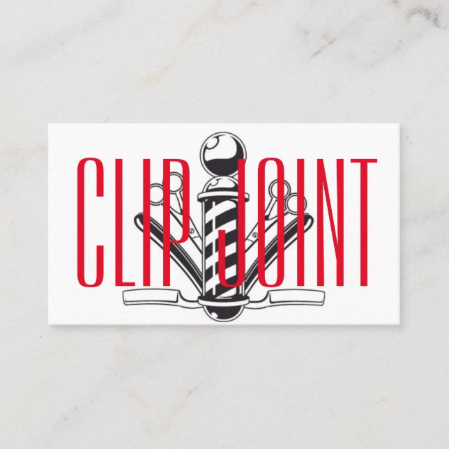 Cartão De Visita w/BarberPole listrado vermelho e branco, lâmina (Frente)