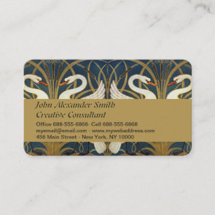 Cartão De Visita Walter Crane Cisne Vintage e Íris Art Nouveau