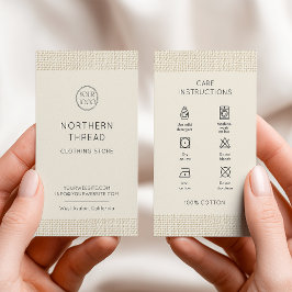 Cartão De Visita Washing Care Instructions Logo Clothing