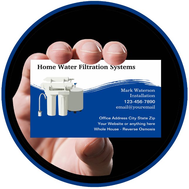 Cartão De Visita Water Filtration Systems Theme Business Cards (Criador carregado)