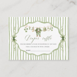 Cartão De Visita Watercolor baby Luck charm St Patrics baby shower 