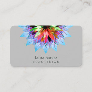 Cartão De Visita Watercolor Blue Lotus Flower Logo Massage Yoga