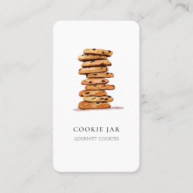 Cartão De Visita Watercolor cookie Bakery  business card (Frente)