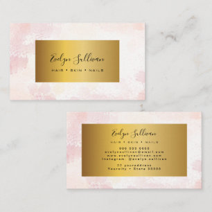 Cartão De Visita Watercolor e Faux Gold Foil Collection