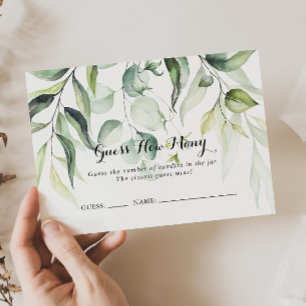 Cartão De Visita Watercolor Eucalyptus Adivinha Quantas Cartas De J