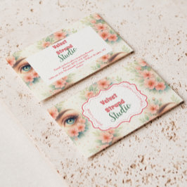 Cartão De Visita Watercolor Floral Lash Artist Beauty Studio