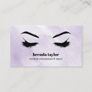 Cartão De Visita Watercolor Lilac Chic Eyelash Browbar profissional