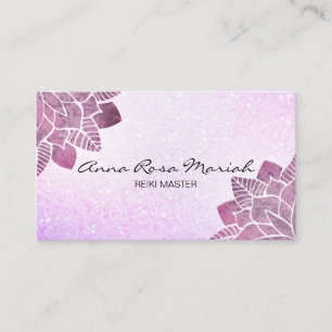Cartão De Visita *~* Watercolor Mandala Glitter Curando Yoga Reiki