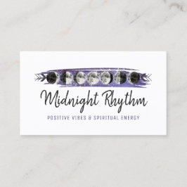 Cartão De Visita Watercolor Moon Lunar Cycle Night Sky Basic