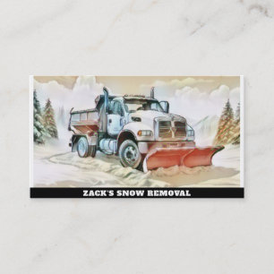 Cartão De Visita *~* Watercolor Pastel Snow Remove Snow Truck AP74