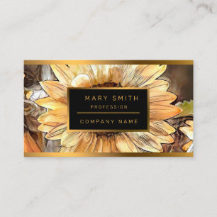 Cartão De Visita Watercolor Sunflower Elegant Collection