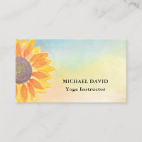 Watercolor Sunflower Yoga Instructor