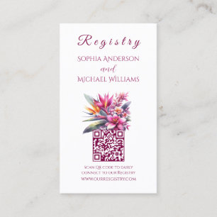 Cartão De Visita Watercolor Tropical Bliss - Registry-Honeymoon