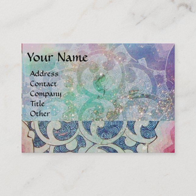 Cartão De Visita WAVES, brilhante, vibrante (Frente)