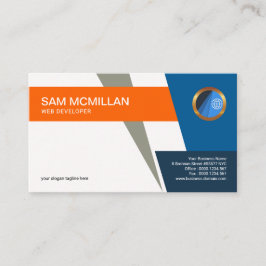 Cartão De Visita Web moderna da seta cinzenta original à moda do