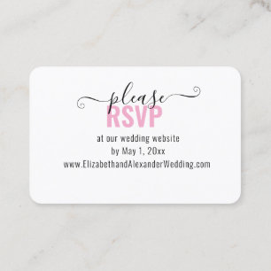 Cartão De Visita Website de Casamento de Boquet Floral Cute RSVP