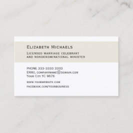 Cartão De Visita Wedding Celebrant modern 
