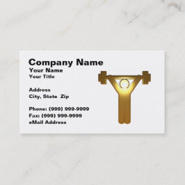 Cartão De Visita Weightlifter do ouro 3D