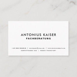 Cartão De Visita Weiße professionelle einfarbige elegante moderne 