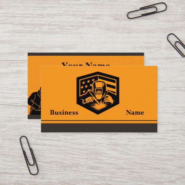 Cartão De Visita Welder Business Card (Frente/Verso In Situ)