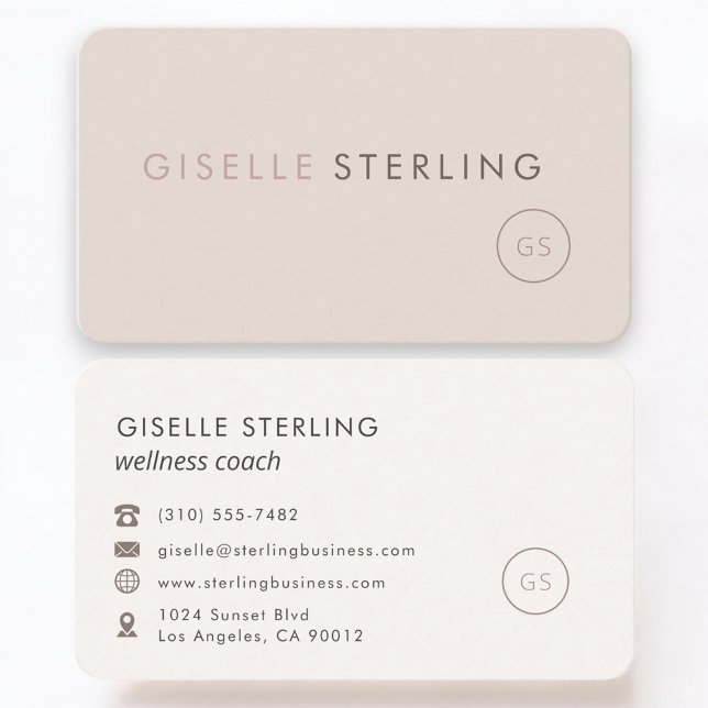 Cartão De Visita Wellness Coach Feminine Professional  (Criador carregado)