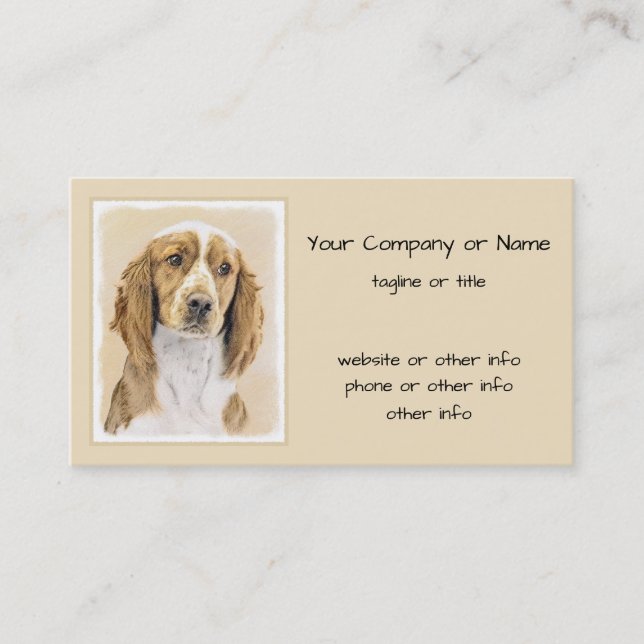Cartão De Visita Welsh Springer Spaniel Painting - Arte Original De (Frente)