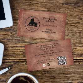 Cartão De Visita Western Horse Ranch Seu Logotipo Código QR