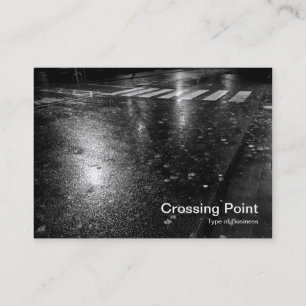 Cartão De Visita Wet Autumn Road à noite