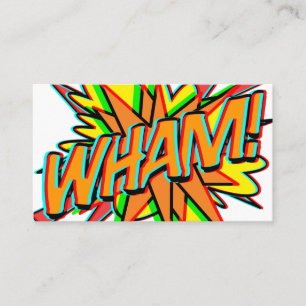 Cartão De Visita WHAM 3D Diversão Revista em Quadrinhos Retrô