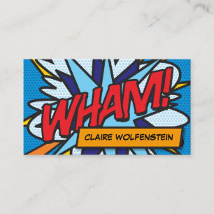 Cartão De Visita WHAM Diversão Retro Quadrinho
