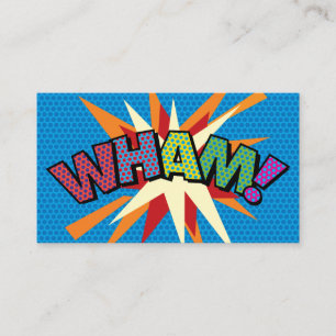Cartão De Visita WHAM Diversão Retro Quadrinho