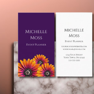 Cartão De Visita Whimsical Botanical Purple Boho Floral