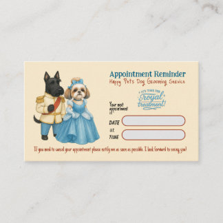 Cartão De Visita Whimsical Dog Grooming Appointment Reminder Card