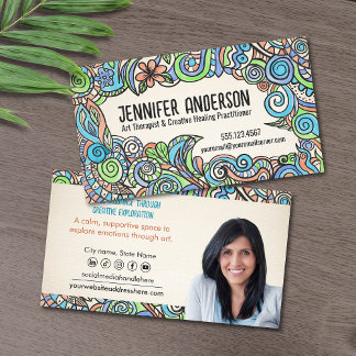 Cartão De Visita Whimsical Hand-Drawn Art Therapist 