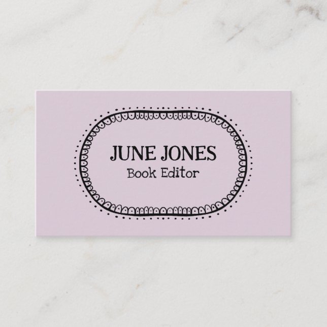 Cartão De Visita Whimsical Personalizado de Chic de Texto Wonky com (Frente)