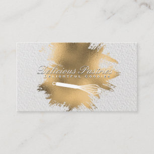 Cartão De Visita Whisk Chef  Espadilha de folha de ouro  Textura br