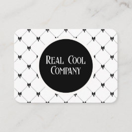Cartão De Visita White & Black Bow Monogram Business Card