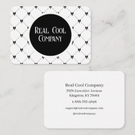 Cartão De Visita White & Black Bow Monogram Business Card