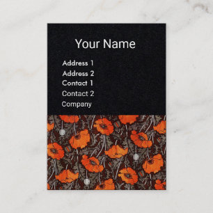 Cartão De Visita White Black Paper - Monograma Floral de POPPIES VE