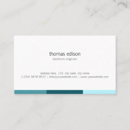 Cartão De Visita White blue mint classy minimal geometric design