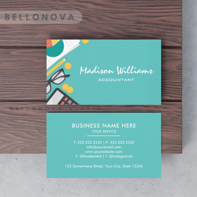 Cartão De Visita White Bright Blue Personalizável (Customizable White Bright Blue Professional Business Card)