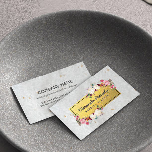 Cartão De Visita White Dourado Damask Handmade Paper Planner