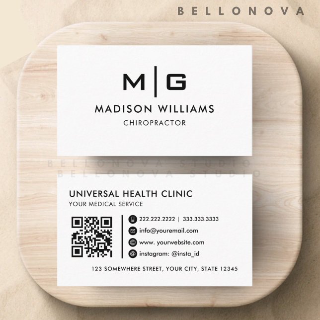Cartão De Visita White E Black Personalizáveis (Customizable White And Black Professional Business Card)