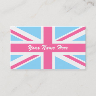 Cartão De Visita White e Blue Union Jack UK Flag